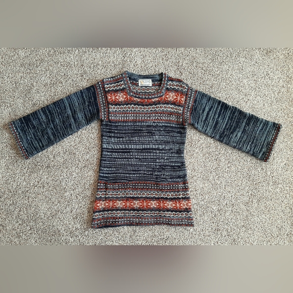 Women's Vintage Nordic Sweater Black Gray Size Small - Picture 1 of 3